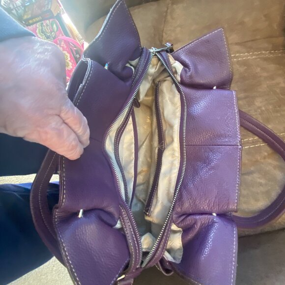 Tignanello Purple Leather Purse - Picture 7 of 9